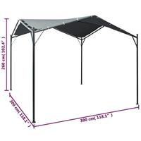 Paviljoen Prieel 3x3 m staal antraciet - thumbnail