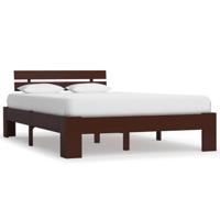 Bedframe massief grenenhout donkerbruin 140x200 cm - thumbnail