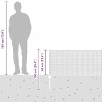 VidaXL Hek met paal zilver 0,6 x 25 m staal - thumbnail