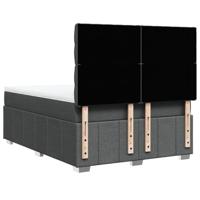 Boxspring met matras stof donkergrijs 140x200 cm - thumbnail