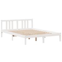 Bedframe met hoofdeinde zonder matras 140x200 cm wit - thumbnail
