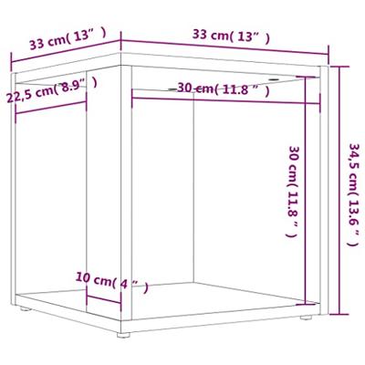 VidaXL Bijzettafel 33x33x34,5 cm bewerkt hout sonoma eikenkleurig
