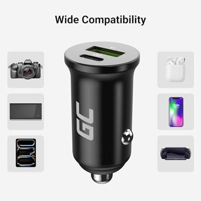 Green Cell GC PowerRide Nano38 38W 6A 1x USB-C 1x USB-A autolader