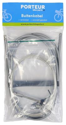 Porteur Buitenkabel rem zilver