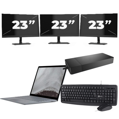 Microsoft Surface Laptop 2 - Intel Core i5-8e Generatie - 12 inch - 8GB RAM - 512GB SSD - Windows 11 Home + 3x 23 inch Monitor Microsoft Surface Laptop 2 - Intel Core i5-8e Generatie - 12 inch - 8GB RAM - 512GB SSD - Windows 11 Home + 3x 23 inch Monitor