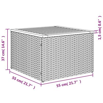6-delige Loungeset met kussens poly rattan grijs - thumbnail