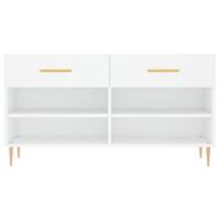 Schoenenbank 102x35x55 cm bewerkt hout wit - thumbnail