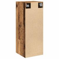 Wandkast 34,5x34x90 cm bewerkt hout oud houtkleur - thumbnail