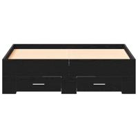 Bedframe met lades Zwart eiken 120 x 190 cm Bewerkt hout - thumbnail