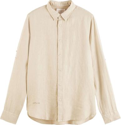 Scotch & Soda regular fit overhemd beige