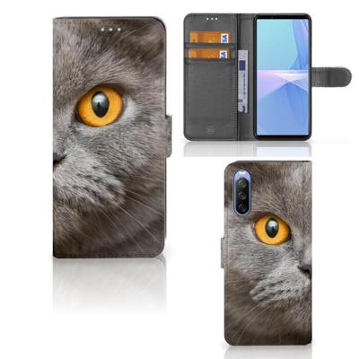 Telefoonhoesje | Met pasjeshouder | Sony Xperia 10 III Britse Korthaar Telefoonhoesje | Met pasjeshouder | Sony Xperia 10 III Britse Korthaar