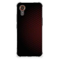 Samsung Galaxy Xcover 7 Doorzichtige Silicone Hoesje Geruit Rood - thumbnail