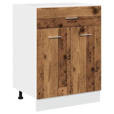 Onderkast met lade Lyon 60x46x81,5 cm bewerkt hout oud houtkleurig