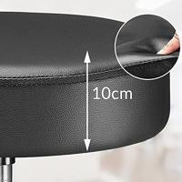 Monzana Bureaustoel - draaistoel - kruk - met - gestoffeerde - zitting - in - zwart - thumbnail