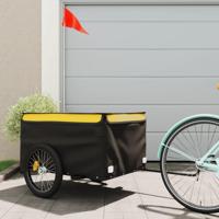 VidaXL Fietstrailer 45 kg ijzer zwart en geel - thumbnail