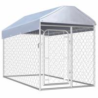 VidaXL Hondenkennel voor buiten met dak 200x100x125 cm - thumbnail
