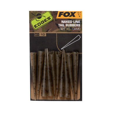 Fox Edges Camo Naked Line Tail Rubbers Size 10 10st.