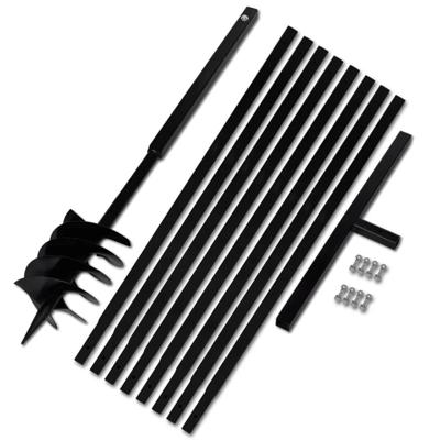 Grondboor met handvat 180 mm en verlengstukken 9 m (staal)