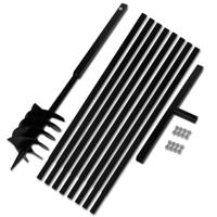 Grondboor met handvat 180 mm en verlengstukken 9 m (staal) - thumbnail