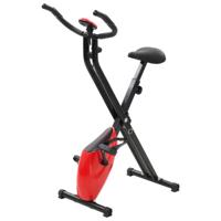 vidaXL Hometrainer X-bike magnetisch met hartslagmeter zwart en rood - thumbnail