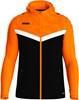 JAKO 6824 Jas Met Kap Iconic - Zwart/Fluo Oranje - 4XL - thumbnail