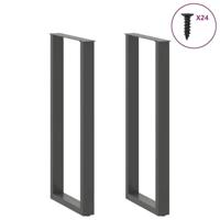 Bartafelpoten 2 st U-vormig 50x(110-111) cm staal antraciet - thumbnail