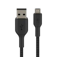 Belkin Micro-USB-kabel voor draagbare luidsprekers; powerbanks; eReaders; en meer (gevlochten USB-A naar micro-USB-kabel; 1,0 m. /1 m; zwart) CAB007bt1MBK - thumbnail