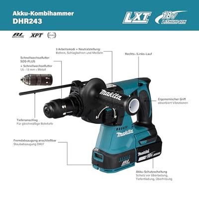 Makita DHR243Z Accu combihamer SDS-Plus 2,0J + snelwisselboorkop 18V Basic Body - thumbnail