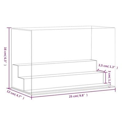 VidaXL Vitrine transparant 25x12x16 cm acryl