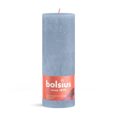 Bolsius rustiekkaars 190/68 lucht blauw