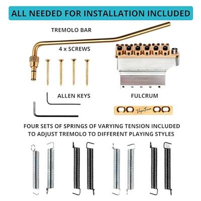 VegaTrem VT1 UltraTrem Standard Gold brug voor elektrische gitaar VegaTrem VT1 UltraTrem Standard Gold brug voor elektrische gitaar