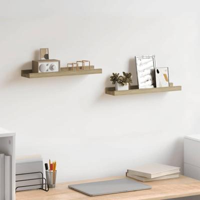 Wandplanken 2 st Sonoma eiken 40x9x3 cm