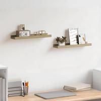 Wandplanken 2 st Sonoma eiken 40x9x3 cm - thumbnail
