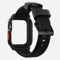 Nomad Rugged Band compatibel met Apple Watch armbanden serie 8, 7, 6, 5, 4 en SE, waterdichte horlogeband 45/44 mm, zwart/ultra oranje knopen, rubber, Rubber - thumbnail