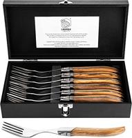 Laguiole Style de Vie Steakvorken Luxury Line Olijfhout - 6 stuks - thumbnail