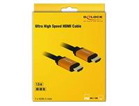 Delock 85728 HDMI-kabel HDMI Aansluitkabel HDMI-A-stekker 1.5 m Zwart, Goud Afgeschermd (drievoudig), Vergulde steekcontacten, 8K UHD - thumbnail