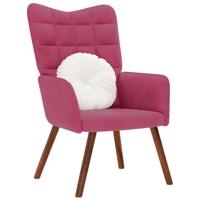 Relaxstoel fluweel wijnrood - thumbnail