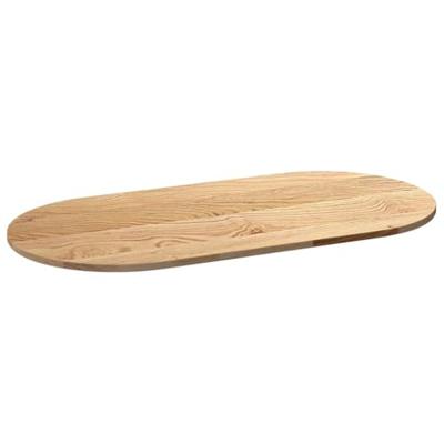 Tafelblad 120x60x2 cm ovaal massief eikenhout
