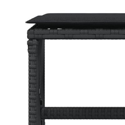 15-delige Tuinset met kussens poly rattan zwart - thumbnail