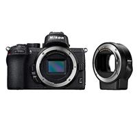 Nikon Z 50 compact systeemcamera + FTZ vatting adapter - 20,9 MP DX-formaat sensor - Grote Z lens vatting voor hoogste kwaliteit beelden - Elektronische zoeker - 4K video - VOA050K003, zwart - thumbnail