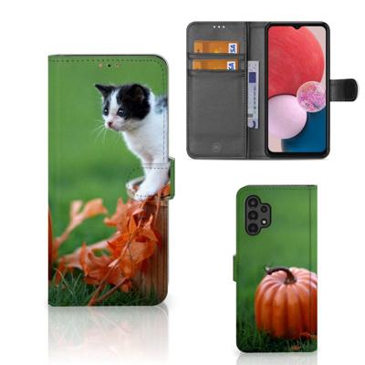 Samsung Galaxy A13 (4G) | Telefoonhoesje | Met pasjeshouder | Kitten