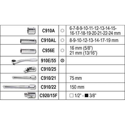 Beta Dopsleutelset 3/8" 33-delig