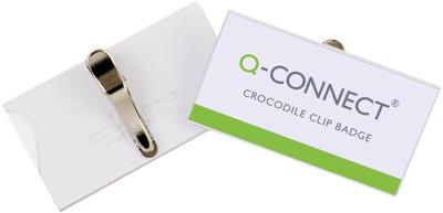 Q-CONNECT badge met krokodillenklem 75 x 40 mm, doos van 25 stuks