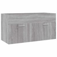 2-delige Badkamermeubelset bewerkt hout grijs sonoma eikenkleur - thumbnail