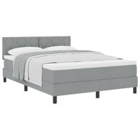 Boxspring Bed met Matras Lichtgrijs 140x200 cm Stof - thumbnail