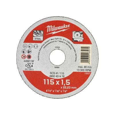 Milwaukee Dunne metaal snijschijf, contractor series SCS 41/115 x 1,5 x 22 mm opdrachtnemer series - 4932451476