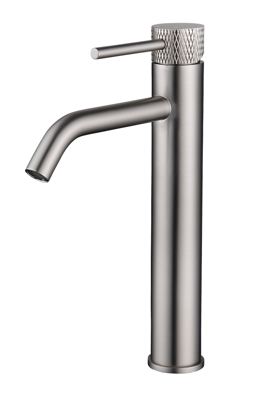 Wastafelkraan Wiesbaden Ribbd Opbouw XL Hoge Uitloop RVS Wastafelkraan Wiesbaden Ribbd Opbouw XL Hoge Uitloop RVS