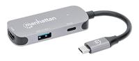 Manhattan USB-C auf HDMI 3-in-1 Docking-Konverter USB-C dockingstation Geschikt voor merk (dockingstation): Universeel USB-C Power Delivery - thumbnail
