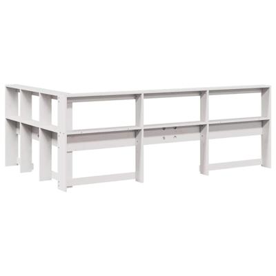 Boekenkast Hoofdeinde L-vormig 120 cm massief grenenhout wit