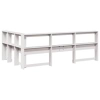 Boekenkast Hoofdeinde L-vormig 120 cm massief grenenhout wit - thumbnail